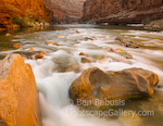 Golden Flow. Grand Canyon, Arizona. Water flows with a golden aura down the Grand Canyon at sunset. � Ben Babusis, Lightscape Gallery.