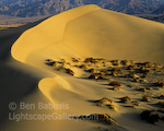 Sand Curves. Death Valley, California. Sunrise highlights the wind blown sand of the Death Valley dunes.  Ben Babusis, Lightscape Gallery.